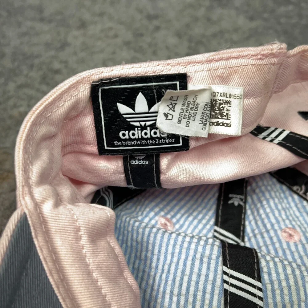 Adidas Mens Hat Cap Pink Black Strapback‎ Trefoil Embroidered Preppy Dad Sports
